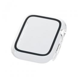 ELECOM AW-25DFCGCR Apple Watch 44mm/フルカバーケース/プレミアムガラス/高透明/クリア