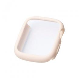 ELECOM AW-25DFCTSLBE Apple Watch 44mm/フルカバーケース/TOUGHSLIM/プレミアムガラス/高透明/ベージュ