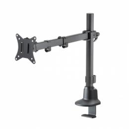 サンワサプライ CR-LAC116BK モニターアーム（シングル・ロングアーム・薄型ショートクランプ・ブラック）