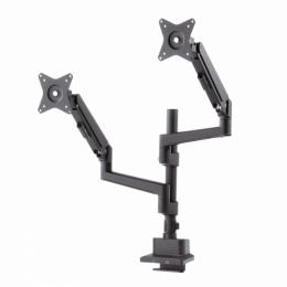 サンワサプライ CR-LAC2407BK モニターアーム（デュアル・ガススプリング式・支柱タイプ・ブラック）