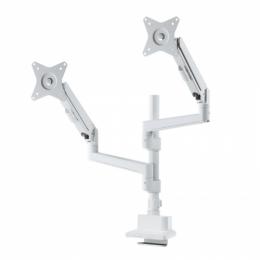 サンワサプライ CR-LAC2407W モニターアーム（デュアル・ガススプリング式・支柱タイプ・ホワイト）