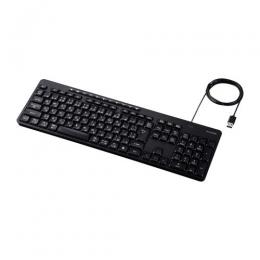 ELECOM TK-QT11FUMBK キーボード/有線/静音/フルサイズ/メンブレン式/ブラック