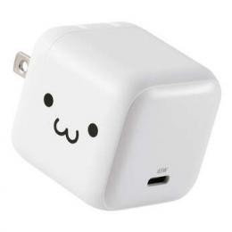 ELECOM MPA-AC12465WF AC充電器/スマホ・タブレット用/USB PD/65W/USB-C/スイングプラグ/しろちゃん