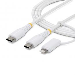 StarTech.com 2M-U2-LNTC-CABLE USB-C充電ケーブル/2m/Lightningアダプター付き/30W 60W（3A）/Apple MFi対応