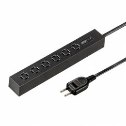 サンワサプライ TAP-SPSLIM6MG-2BK スリムタップ（AC6個口・マグネット付き・雷ガード付き）