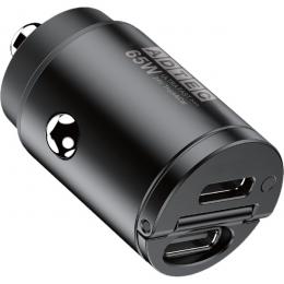 ADTEC ACPD-V065C2 Power Delivery対応 シガーソケットタイプ充電器/65W/USB Type-C 2ポート/ブラック