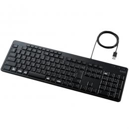 ELECOM TK-FCM114SKBK フルキーボード/有線/静音設計/抗菌/ブラック
