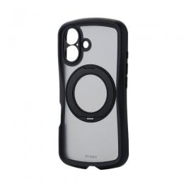 ELECOM PM-A24AGRSTKMBK iPhone 16/Grippy/フレームカラー/極限/MAGKEEPスタンド/ブラック