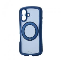 ELECOM PM-A24AGRSTKMNV iPhone 16/Grippy/フレームカラー/極限/MAGKEEPスタンド/ネイビー