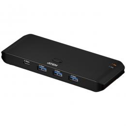 ATEN US4324 PC2台用 USB3.2 Gen1 (5Gbps) 切替器（4デバイス接続/TypeAケーブル）