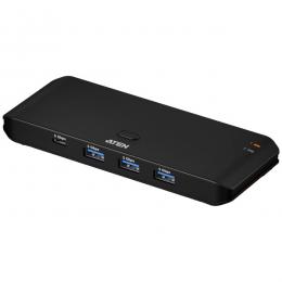 ATEN US5324 PC2台用 USB3.2 Gen1 (5Gbps) 切替器（4デバイス接続/TypeA+Cケーブル）