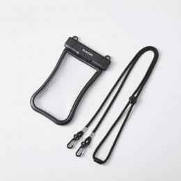 ELECOM P-WPSGR26BK スマートフォン用防水ケース/IP68/フローティング/Grippy/ワンタッチロック/ブラック