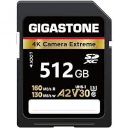 Gigastone GJSX-512GBA2V30 Gigastone SD card 512GB UHS-1U3 V30 A2スペック SDカード 最大読み取り速度160MB/s 4Kビデオ撮影対応 Cemera  Extreme ギガストーン