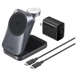 【法人様宛限定】ANKER  B25N1N11 Anker Prime Wireless Charging Station (3-in-1 MagGo AirCool Foldable) ブラック