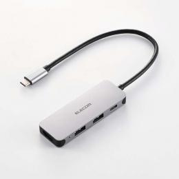 ELECOM DST-040BPSV Type-Cドッキングステーション/4in1/USB PD対応/USB-A×2/USB-C×1/HDMI×1/シルバー
