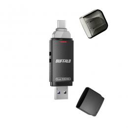 BUFFALO SSD-SDH500U3-BA USB3.2(Gen2) Type-C/Aコネクター両対応 高速帯 スティック型SSD 500GB ブラック