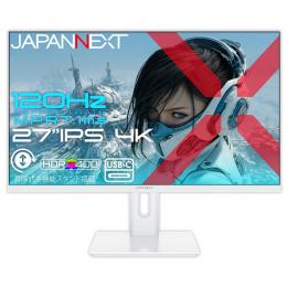 【法人様宛限定】JAPANNEXT JN-Ei27G120U2-HSPC6-W ゲーミング液晶ディスプレイ 27型/3840×2160/HDMI×2、DP×1、USB-C×1/ホワイト/スピーカー有/2年保証
