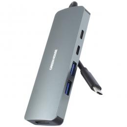 グリーンハウス GH-MHC5B-SV USB3.2 Gen1 ドッキングステーション 5in1 シルバー
