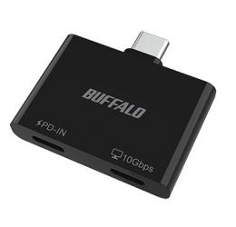 BUFFALO BSHM2U100C1PBK スマホ・タブレット向け USB-C 2ポートハブ PD対応 ブラック