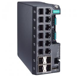 MOXA EDS-G4012-4GC-HV 12Gポート (802.3bt PoEポートオプション：8) フルギガビット マネージドイーサネットスイッチ 110/220 VDC/VAC入力