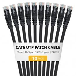 StarTech.com CAT6UTP3MBK10PK Cat6 LANケーブル/10本セット/3m/ブラック/UTP/24AWG/純銅導体/100W PoE/カテゴリ6