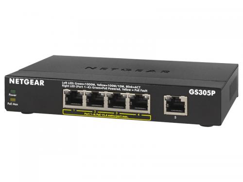 NETGEAR GS305P-200JPS SOHO/家庭向けPoE+対応 (63W)ギガビット5ポート