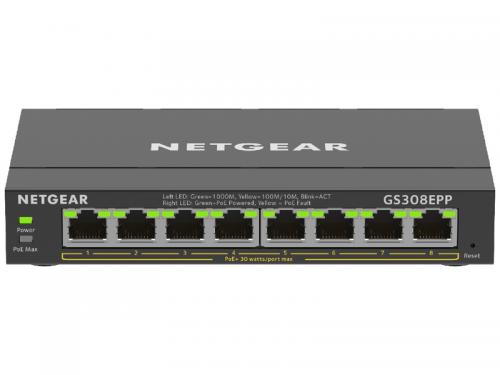 NETGEAR GS308EPP-100JPS SOHO/家庭向けPoE+対応 (123W) ギガビット8