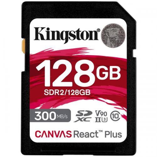 Kingston SDR2/128GB SDXCカード 128GB UHS-II V90 Canvas React Plus ...