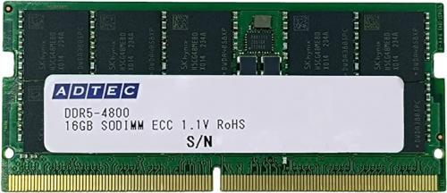 ADTEC ADS4800N-E16GSB DDR5-4800 SO-DIMM ECC 16GB 1Rx8の販売